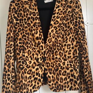 Ovi Leopard-Print Blazer in Tan and Black
